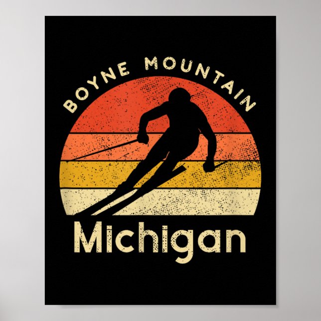 Póster Montaña Michigan de Ski Boyne Vintage (Frente)