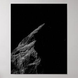 Póster Montaña minimalista en blanco y negro
