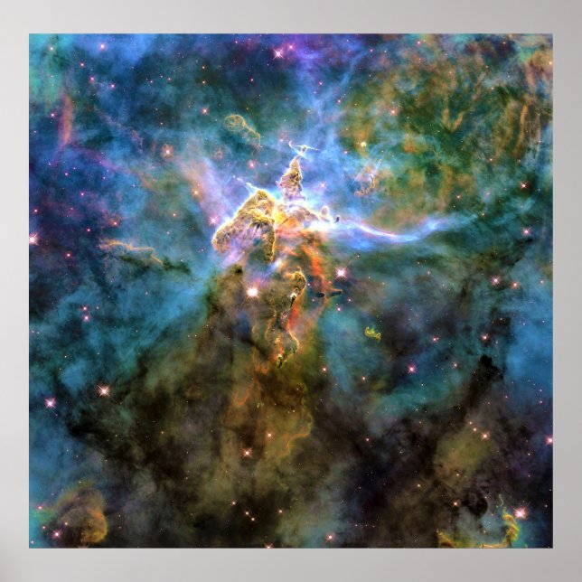 Póster Montaña mística del aumento del gas en la nebulosa (Frente)