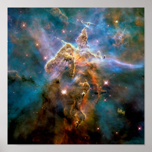 Póster Montaña Mística Nebulosa Carina Foto Espacial Hubb (Frente)