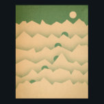 Póster Montaña Moon Rising<br><div class="desc">Disfruta de este diseño gráfico texturizado de Mountain Moon Rising... </div>