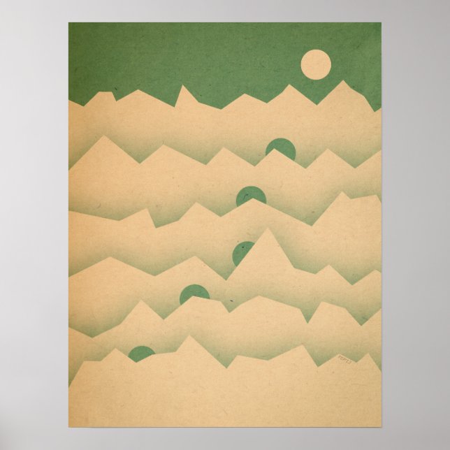 Póster Montaña Moon Rising (Frente)