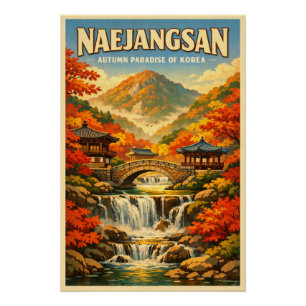 Póster Montaña Naejangsan, Corea del Sur, en un clásico