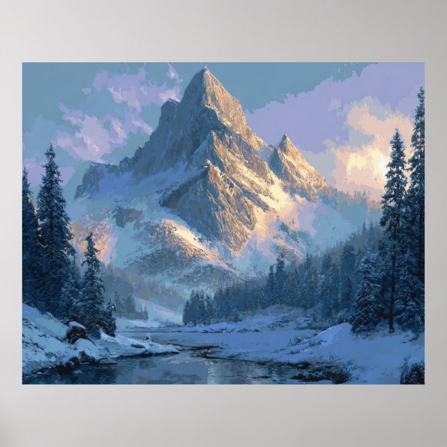 Póster Montaña nevada (Frente)