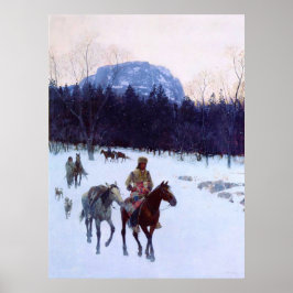 Póster Montaña Obsidian en la Yellowstone Henry Farny