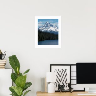 Póster Montaña panorámica Hood y lago fotográfico
