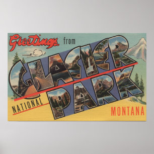 Póster Montana - Parque Nacional Glacier