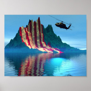 Póster Montaña patriótica