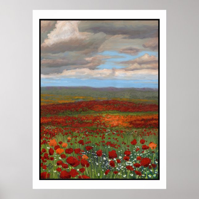 Póster Montaña Poppies (Frente)