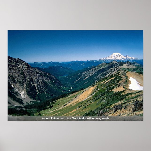 Póster Montaña Rainier desde el área silvestre de las roc (Frente)