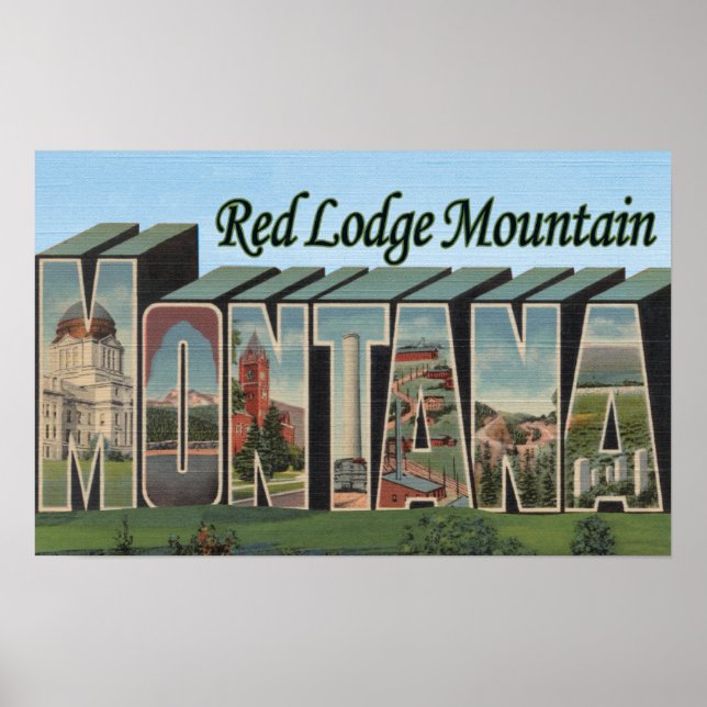 Póster Montaña Red Lodge, Montana (Frente)