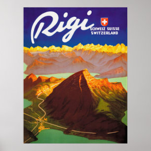 Póster Montaña Rigi, Suiza