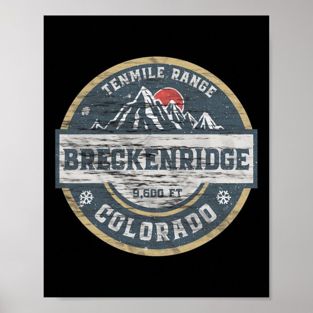 Póster Montaña Rocky Breckenridge Colorado Tenmile (Frente)