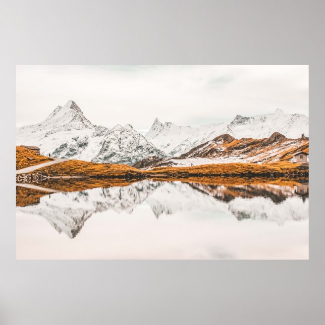 PÓSTER MONTAÑA ROCKY CAPPEADA DE NIEVE BAJO EL CIELO DE C (Frente)