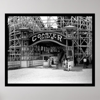 Póster Montaña rusa en Glen Echo Park 1928