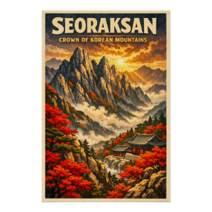 Póster Montaña Seoraksan, Corea del Sur, en un clásico 