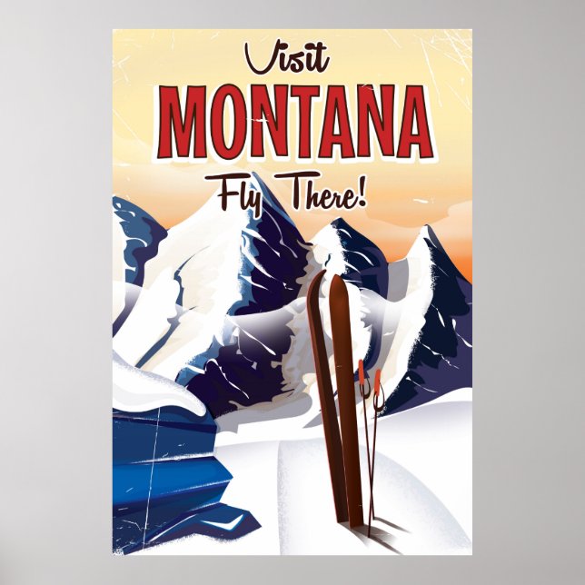 Póster Montana Ski Viaje estilo Viaje (Frente)