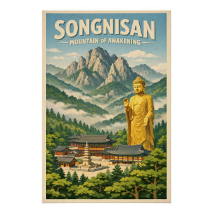 Póster Montaña Songnisan, Corea del Sur, en un clásico