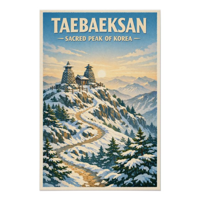 Póster Montaña Taebaeksan, Corea del Sur, en un clásico (Anverso)