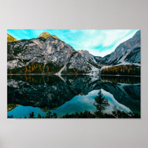 Póster Montaña Verde Foto Lake Spring Mountain 4k Wallace