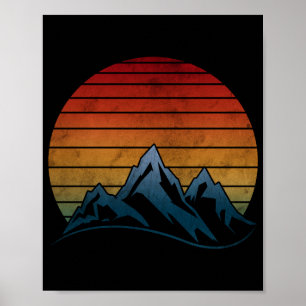 PÓSTER MONTAÑA VINTAGE ATARDECER 