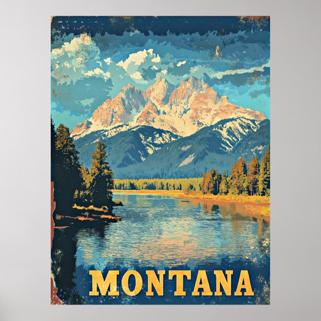 Póster Montana Vintage Travel Poster (Frente)
