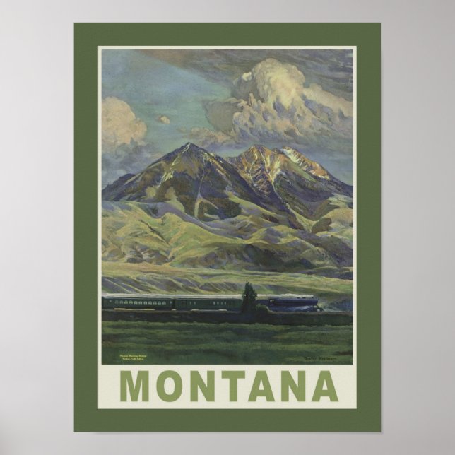 Póster Montana Vintage Travel Poster (Frente)