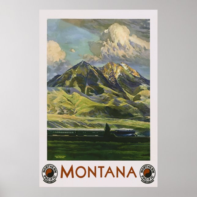 Póster Montana Vintage Travel Poster (Frente)
