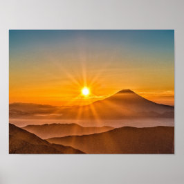 Póster Montaña volcánica del Monte Fuji japón