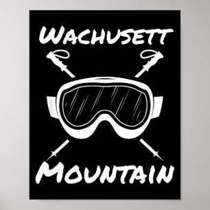 Póster montaña Wachusett massachusetts esquiador esquí es