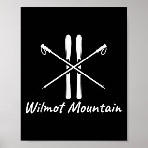 Póster Montaña Wilmot Illinois Esquí Polos De Esquí Invie