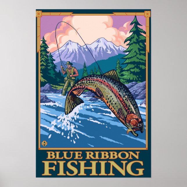 Póster MontanaBlue Ribbon Fly Fishing (Frente)