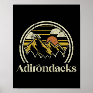 Póster Montañas Adirondacks Nueva York Campamento de send