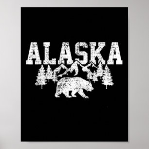Póster Montañas Alaska Caza Forestal De Eeuu