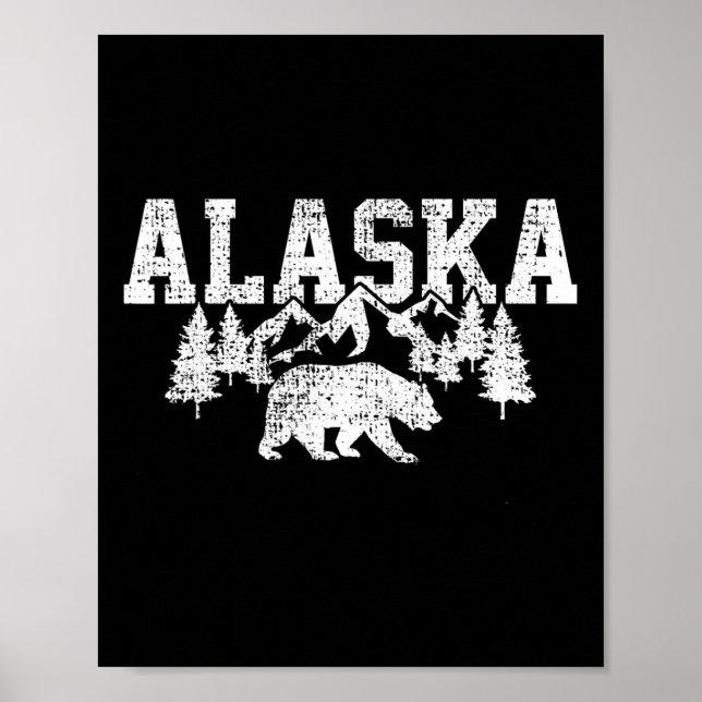 Póster Montañas Alaska Caza Forestal De Eeuu (Frente)