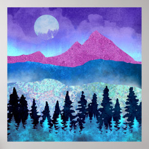 Póster Montañas Amethyst Mist