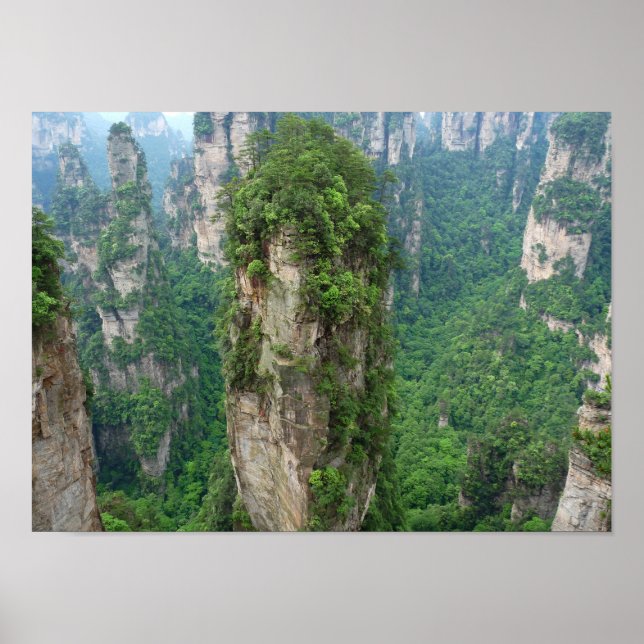 Póster Montañas Avatar Parque Forestal Nacional Zhangjiaj (Frente)