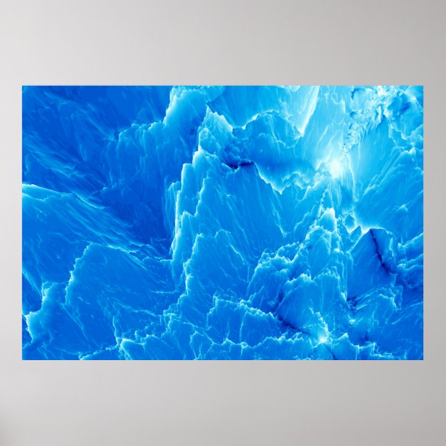 Póster Montañas azules. Patrón fractal (Frente)