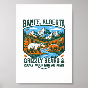 Póster Montañas Banff Alberta Osos Grizzly Aut