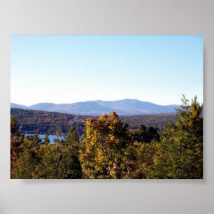 Póster Montañas blancas de New Hampshire