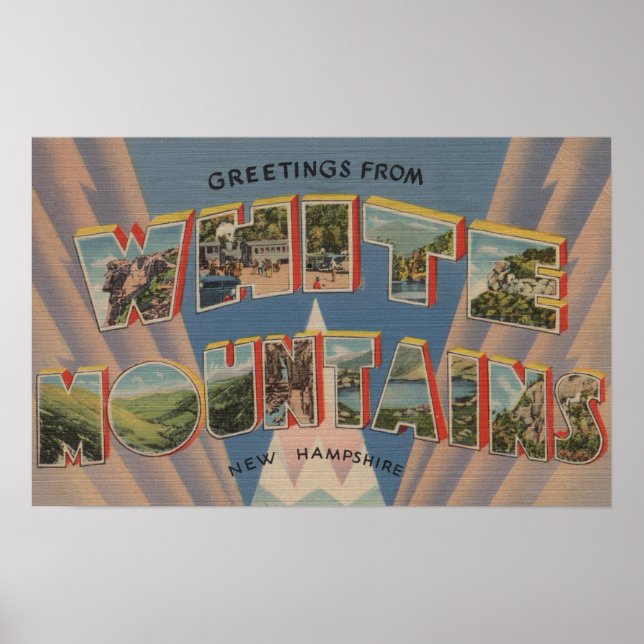 Póster Montañas Blancas, New Hampshire 2 (Frente)