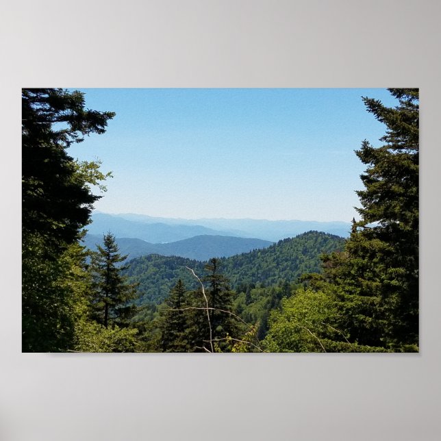 Póster Montañas Blue Ridge cerca de Cherokee, Carolina de (Frente)