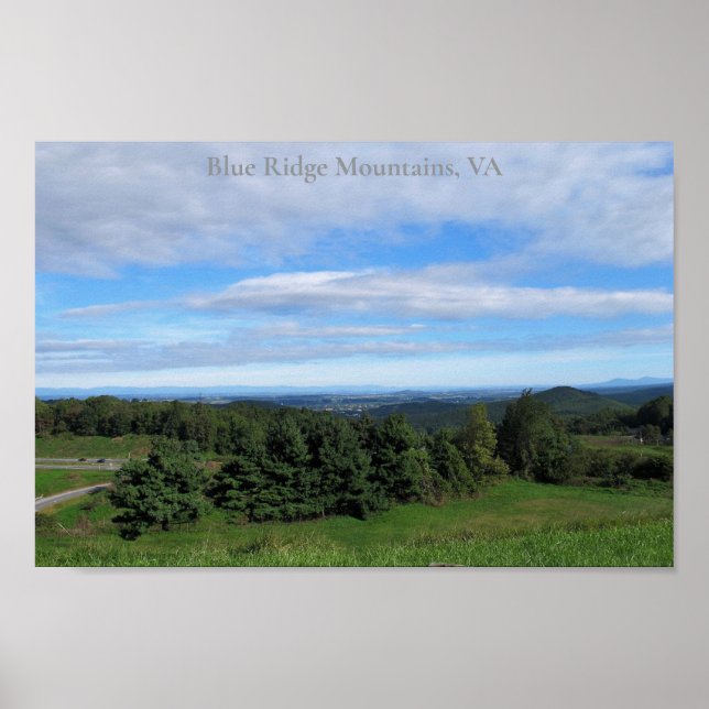 Póster Montañas Blue Ridge en Virginia (Frente)