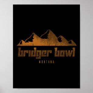 Póster Montañas Bridger Bowl Montana Senderismo Al Aire L