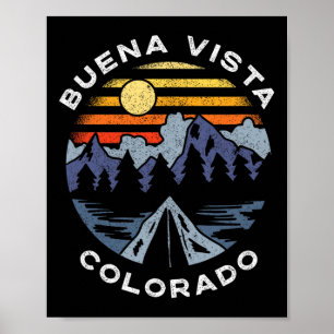 Póster Montañas Buena Vista Colorado Vacaciones Camping S