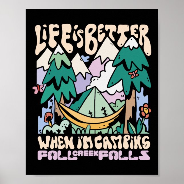 Póster Montañas Cae Creek Cae Tennessee Camping Wild (Frente)