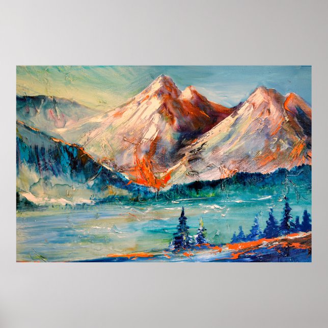 Póster Montañas, Cañón. Montañas, cresta, montaña (Frente)