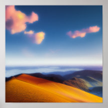 Montañas cerca del Poster del mar