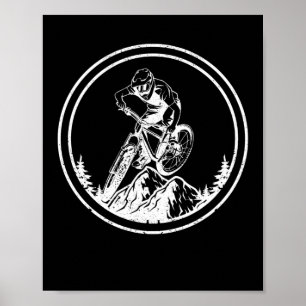 Póster Montañas ciclistas de montaña Bi Bi