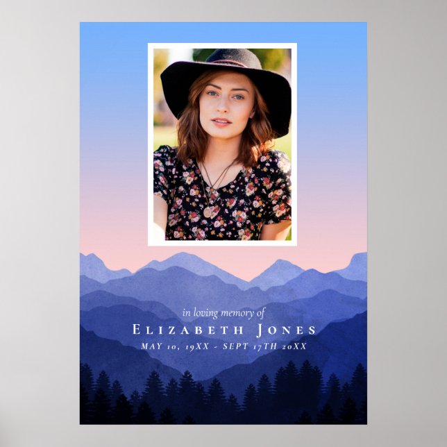 Póster Montañas conmemorativas de la vida (Frente)